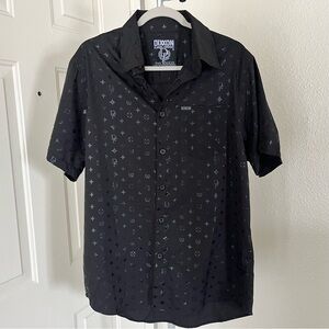 Dixxon BOUGIE Black Short Sleeve Party Shirt Men's M